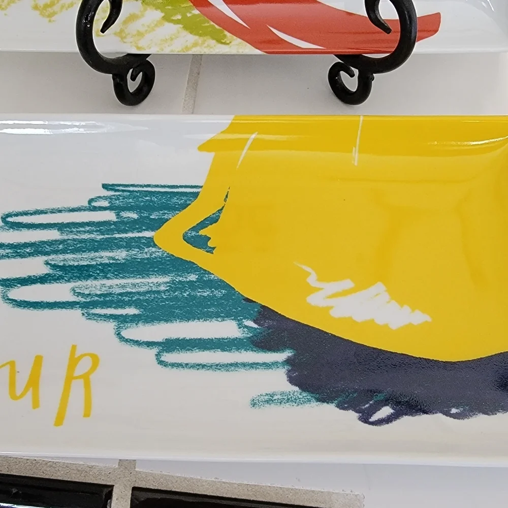 2 Crate & Barrel Serving Plates